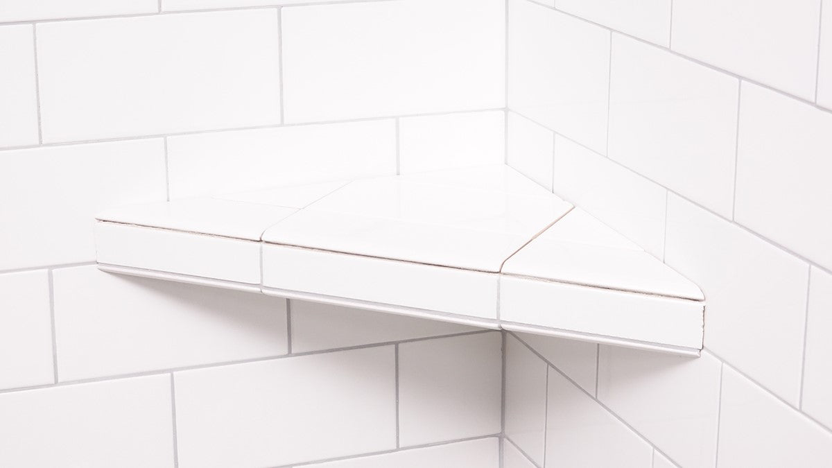Goof Proof Tile Ready Corner Shelf and Foot rest 10 14