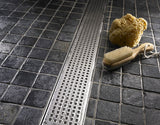 Quartz Linear Shower Drain Brushed Stainless - Quadrato 40