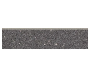 Porcelain Rock look Matte Bullnose 3 x 12 - Flat Grey Black
