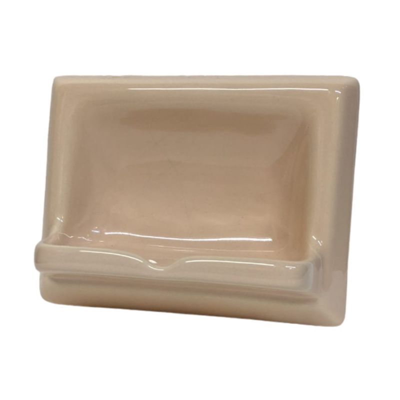 Ceramic Glaze Soap Dish Glossy Light Rose