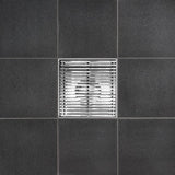 SereneDrains Square Shower Drain Linear Wedge 4 Polished