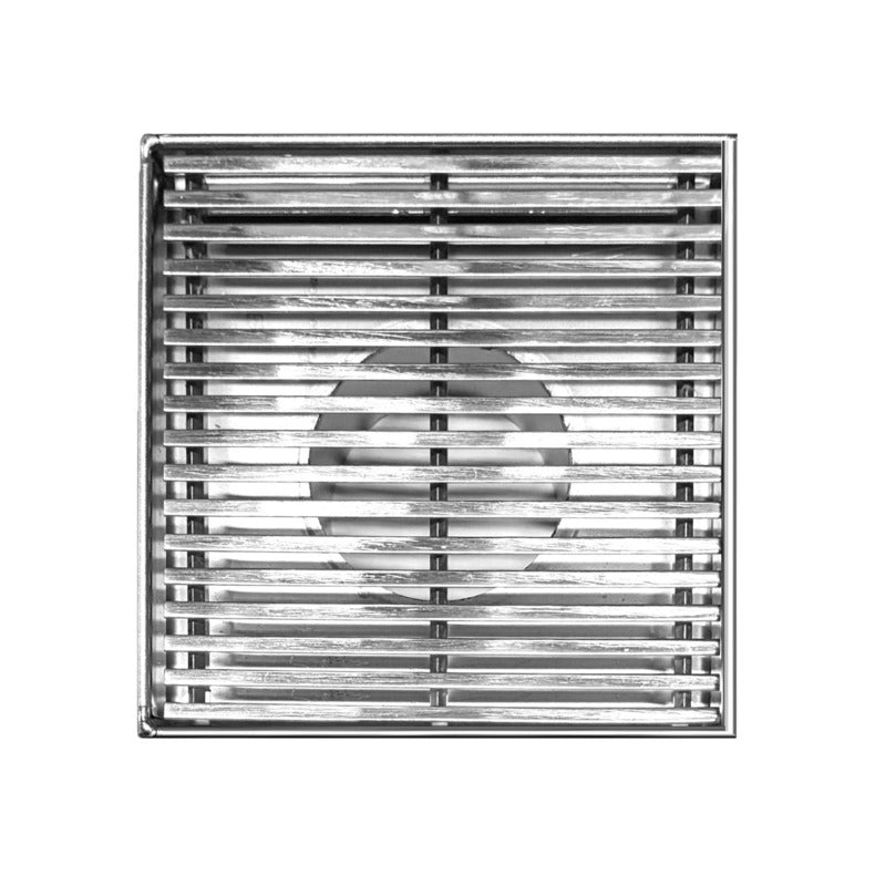 SereneDrains Square Shower Drain Linear Wedge 4 Polished