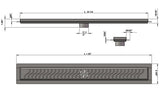 SereneDrains Linear Shower Drain Ocean Wave - Brushed 24