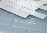 Mosaic Linear Glass Tiles Sky Blue 2 x 6