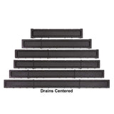 Barrier free shower system Goof Proof linear drain Drain Justify Center