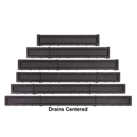 Barrier free shower system Goof Proof linear drain Drain Justify Center