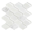 Cloud Glass and Stone Waterjet Mosaic Tile Carrara Blend