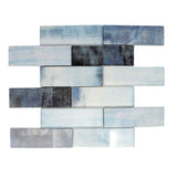 Gosford Whirl Blend Glass and Lava Rock 2x6 Mosaic Tile