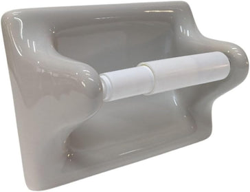 Ceramic Toilet Paper Holder 7.5x5 Thinset Installation Bathroom Tissue Roll Grey Glossy