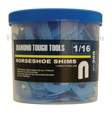 Plastic Horseshoe Shims Blue 200 pcs 1/16"