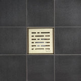 SereneDrains Wow Drain TM Side Discharge Outlet with 4 Inch Square Shower Drain Horizontal Low Profile
