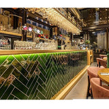 Emerald ceramic backsplash tile bringing rich color and elegance to a modern kitchen