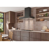 Mocha ceramic backsplash tile adding rich warmth to a contemporary kitchen design