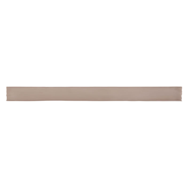 Glossy mocha ceramic bullnose trim tile with handcrafted Spanish artisan detailing