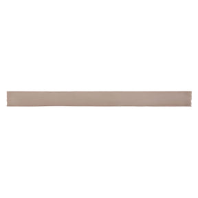 Glossy mocha ceramic bullnose trim tile with handcrafted Spanish artisan detailing