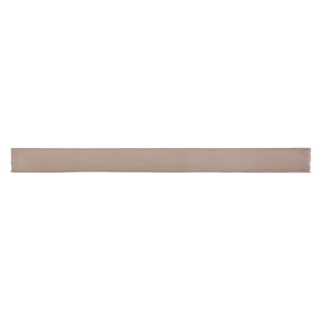 Glossy mocha ceramic bullnose trim tile with handcrafted Spanish artisan detailing