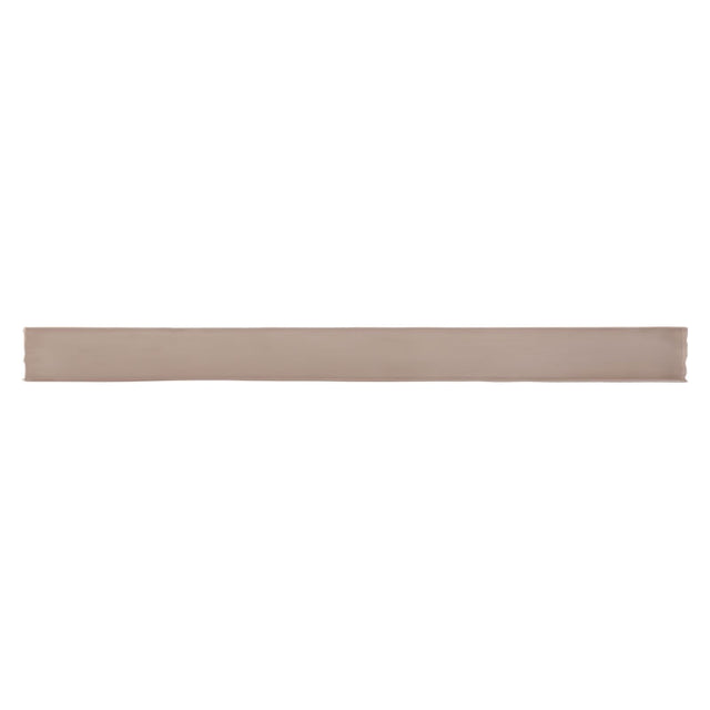 Glossy mocha ceramic bullnose trim tile with handcrafted Spanish artisan detailing