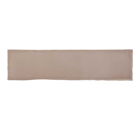 Glossy mocha ceramic wall tile with handcrafted Spanish artisan character