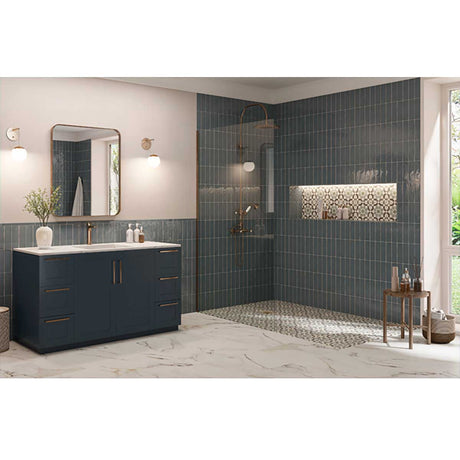 Handmade serene cove wall tile enhancing shower surrounds and modern bathroom spaces