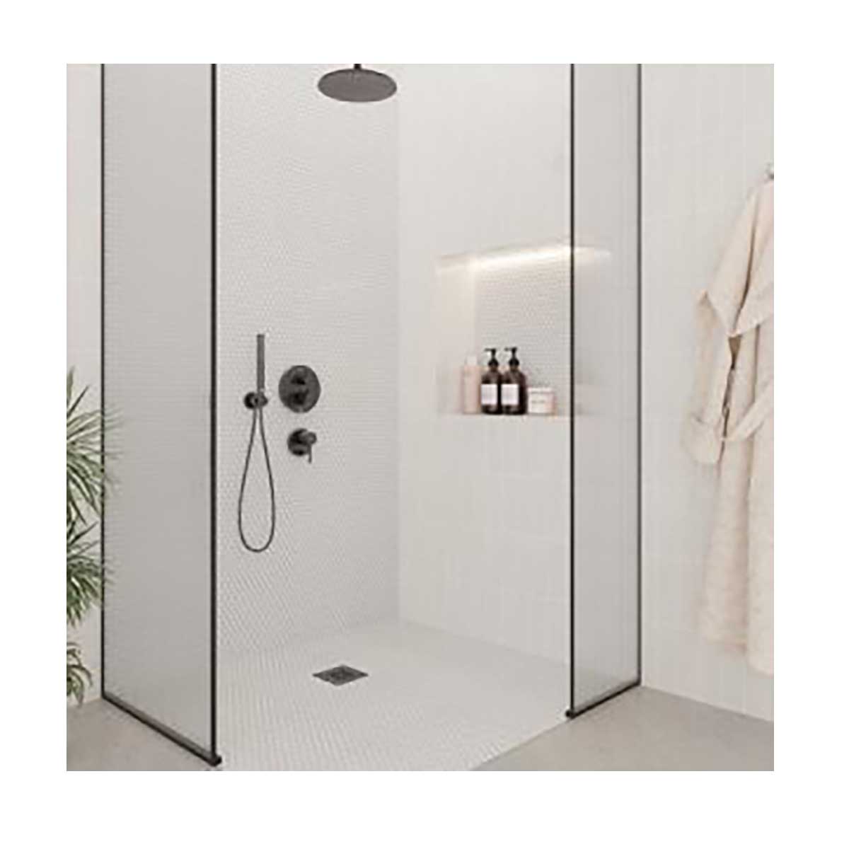 Handmade soft white wall tile enhancing shower surrounds and contemporary bathroom spaces