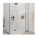 Handmade soft white wall tile enhancing shower surrounds and contemporary bathroom spaces