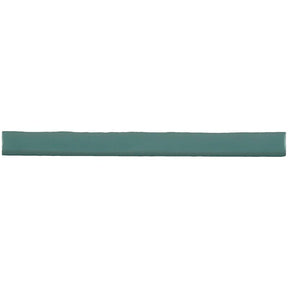 Kaleidoscope Handmade Ceramic Tile Bullnose Emerald Glossy Spanish Wall Trim