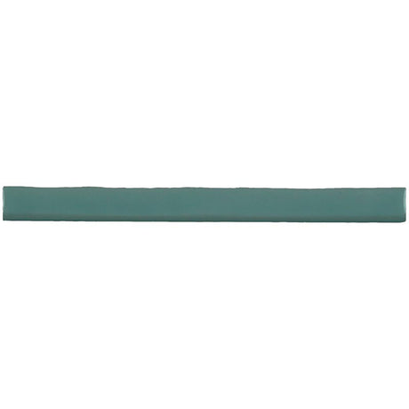 Kaleidoscope Handmade Ceramic Tile Bullnose Emerald Glossy Spanish Wall Trim