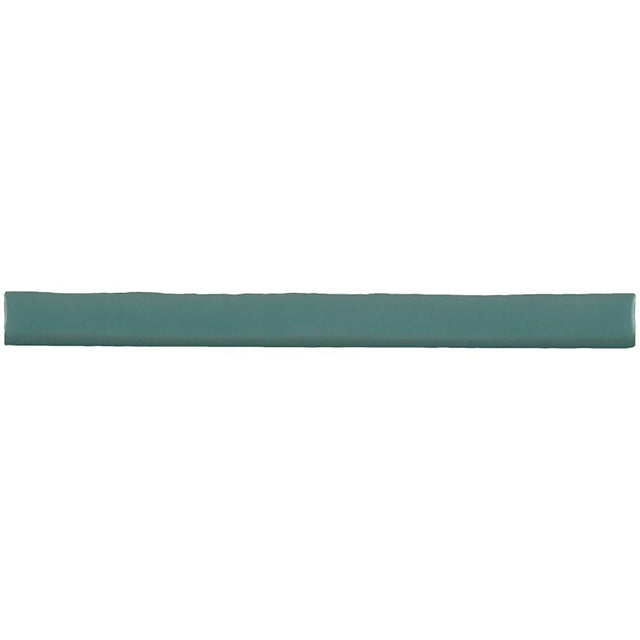 Kaleidoscope Handmade Ceramic Tile Bullnose Emerald Glossy Spanish Wall Trim