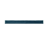 Glossy blue ceramic bullnose trim tile with handcrafted Spanish detailing