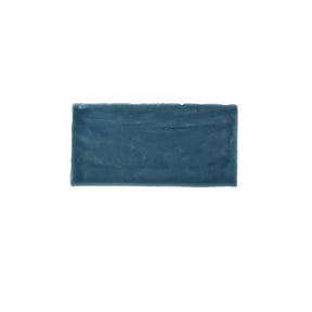 Glossy blue ceramic subway tile featuring handcrafted Spanish craftsmanship