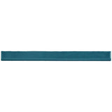 Handcrafted blue ceramic bullnose trim with a glossy artisan finish