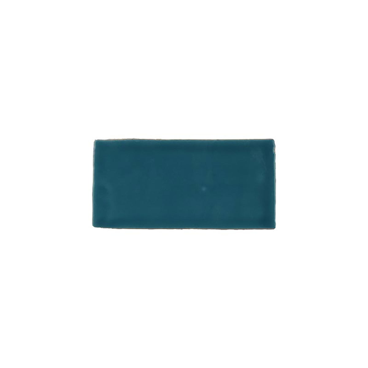 Glossy blue marine ceramic subway tile with handcrafted Spanish artisan texture