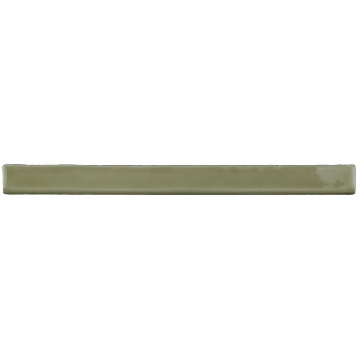 Glossy camel ceramic bullnose trim tile with handcrafted Spanish detailing