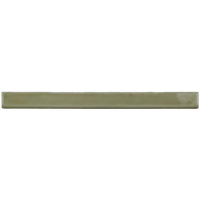 Glossy camel ceramic bullnose trim tile with handcrafted Spanish detailing