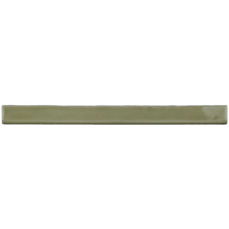 Glossy camel ceramic bullnose trim tile with handcrafted Spanish detailing