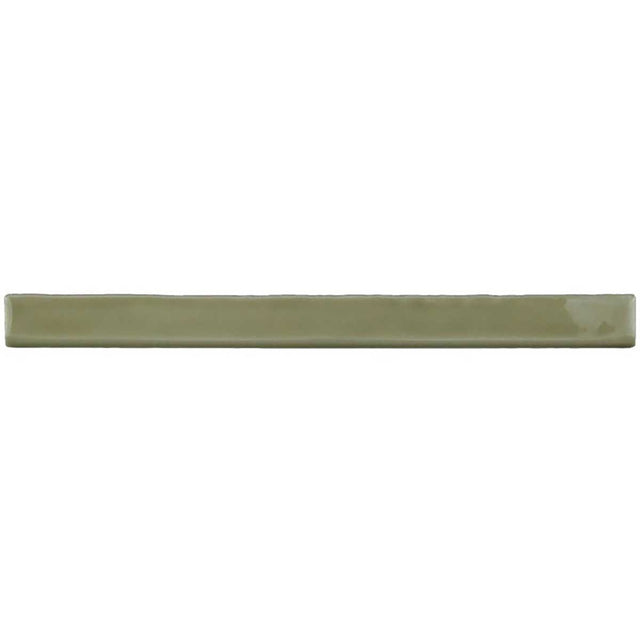 Glossy camel ceramic bullnose trim tile with handcrafted Spanish detailing