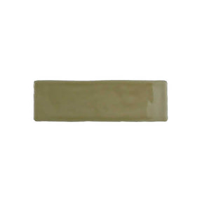 Glossy camel ceramic wall tile with handcrafted Spanish artisan texture