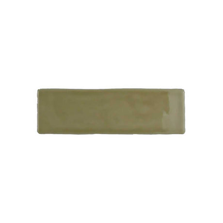 Glossy camel ceramic wall tile with handcrafted Spanish artisan texture