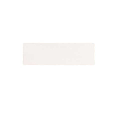 Glossy cream ceramic wall tile with handcrafted Spanish artisan character