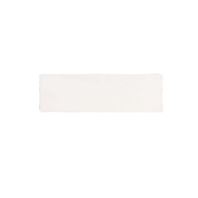 Glossy cream ceramic wall tile with handcrafted Spanish artisan character