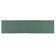 Glossy green ceramic subway tile with handcrafted Spanish artisan detailing