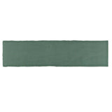 Glossy green ceramic subway tile with handcrafted Spanish artisan detailing
