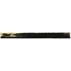 Metallic gold ceramic bullnose trim tile with handcrafted Spanish artisan detailing