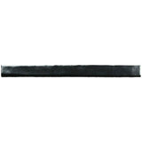 Glossy metallic silver ceramic bullnose trim tile with handcrafted Spanish artisan detailing