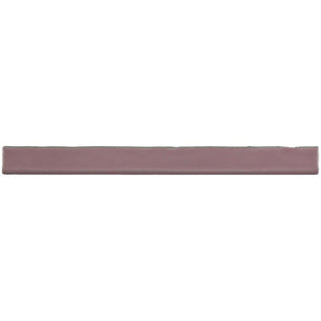 Glossy pink ceramic bullnose trim tile with handcrafted Spanish artisan detailing