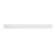 Glossy soft white ceramic bullnose trim tile with handcrafted Spanish artisan detailing