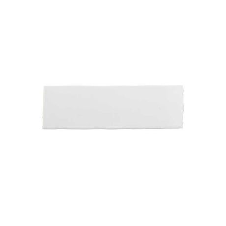 Glossy soft white ceramic wall tile with handcrafted Spanish artisan detailing