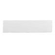 Glossy soft white ceramic subway tile with handcrafted Spanish artisan detailing
