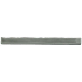 Glossy stone ceramic bullnose trim tile with handcrafted Spanish artisan detailing