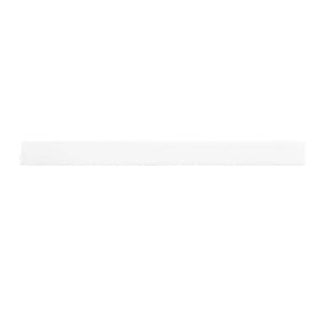 Glossy white ceramic bullnose trim tile with handcrafted Spanish artisan detailing